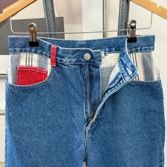 Niki-Lee California Patriotic Patch Pattern 90s Jeans - Picture 3 of 12